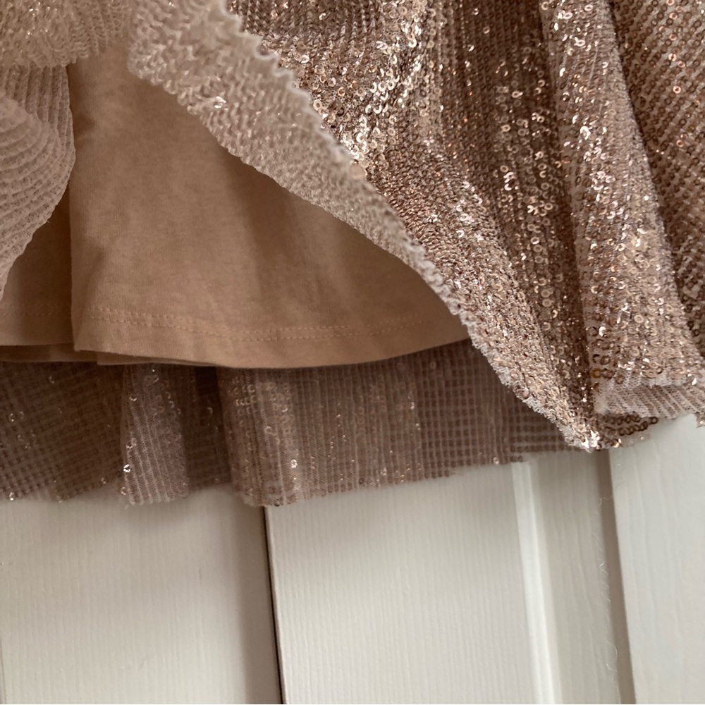 Zara Sparkling Sequin Skirt in rose gold - Picture 4 of 5